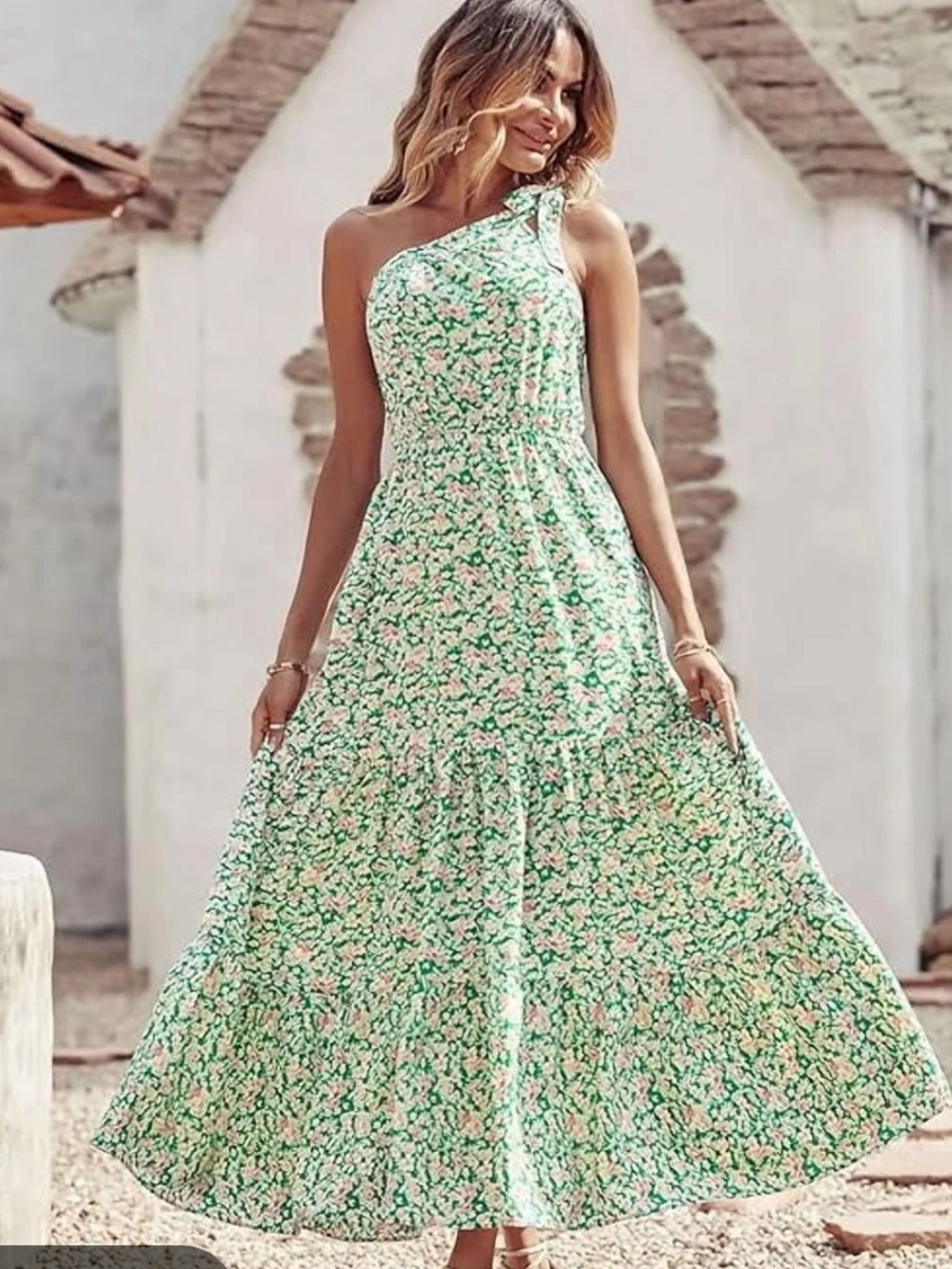 Prettygarden one-shoulder floral maxi dress,  NWT